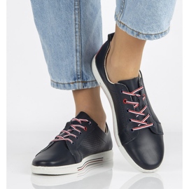 Sapatos de couro Filippo DP008 / 21 Nv azul marinho azul-marinho 2