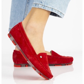 Mocassim de couro vermelho Filippo DP2037 / 21 Rd 1