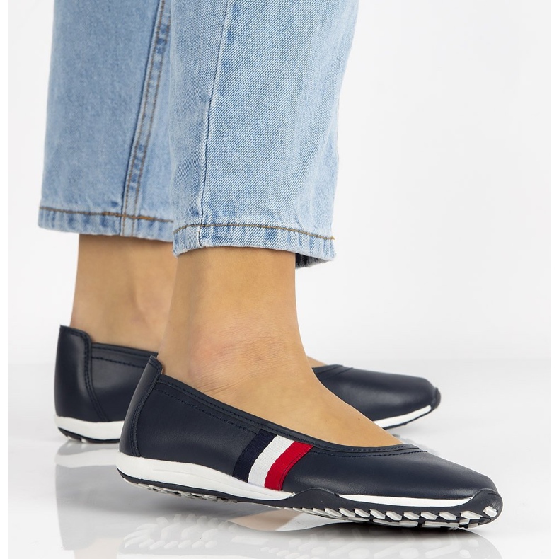 Sapatos de couro Filippo DP2063 / 21 Nv azul marinho 2