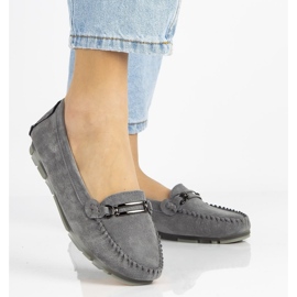 Mocassim de couro Filippo DP1202 / 21 Gr cinza 2