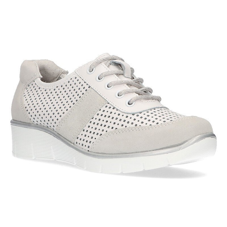 Sapatos de couro Filippo DP028 / 21 Wh branco atado 1