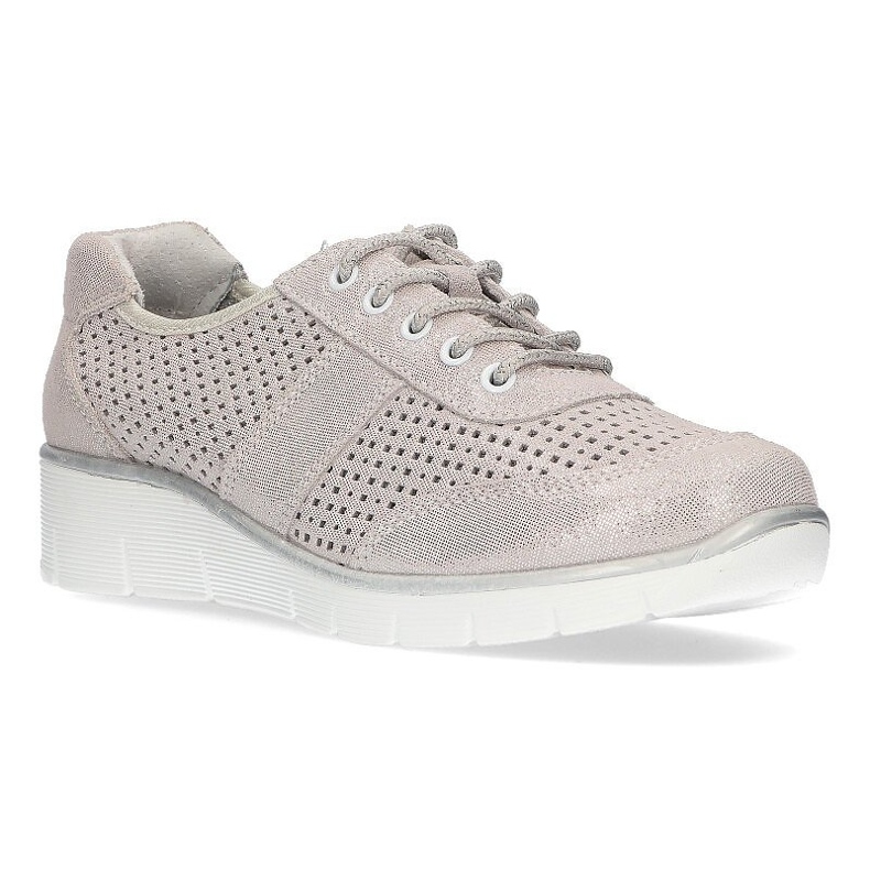 Sapatos de couro Filippo DP028 / 21 Si prata atado 1