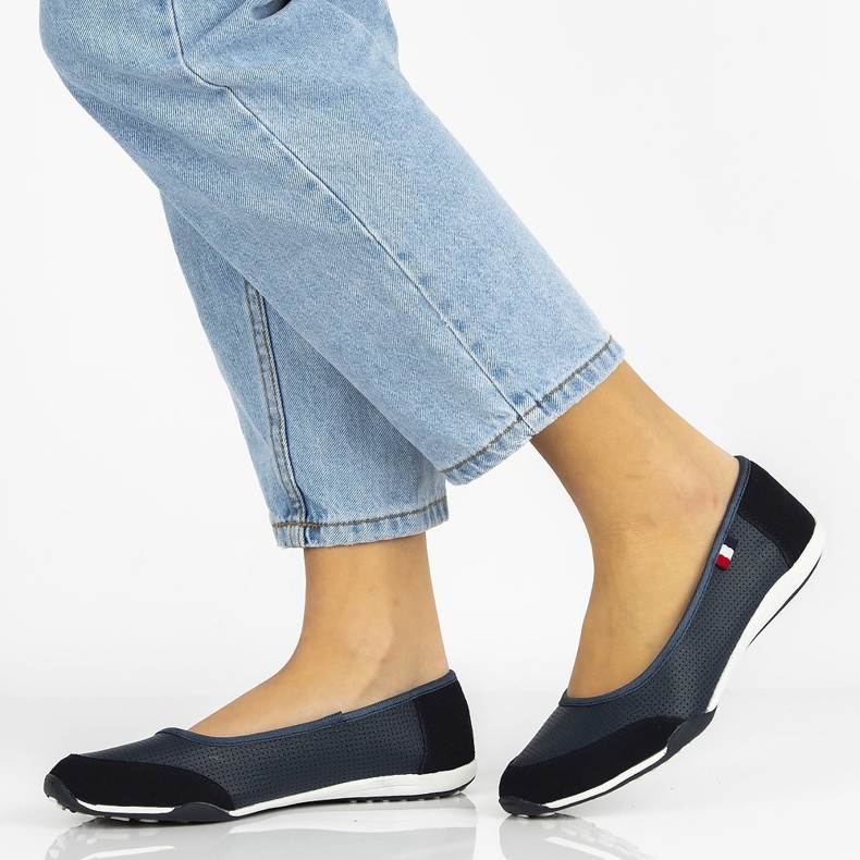 Sapatos de couro Filippo DP142 / 21 Nv azul marinho 2