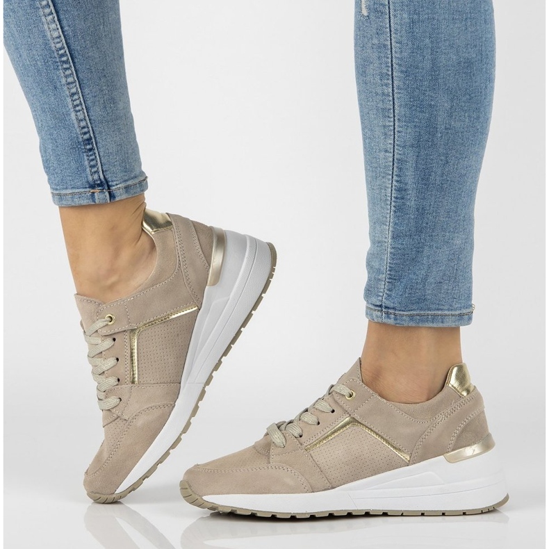 Tênis de couro Filippo DP2003 / 21 Bege 1