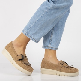 Mocassim de couro Filippo DP2029 / 21 Bege 1