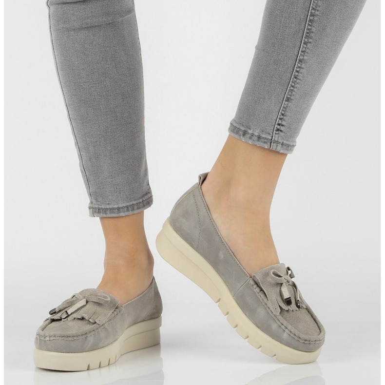 Mocassim de couro Filippo DP2030 / 21 Gr cinza 2