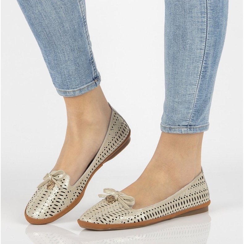 Lordes a céu aberto de couro Filippo DP2034 / 21 Go golden dourado 2