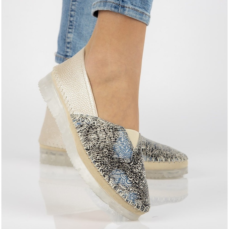 Sapatos de couro Filippo DP2147 / 21 Bege multicolorido 2 Sapatos de couro Filippo DP2147 / 21 Bege multicolorido 2