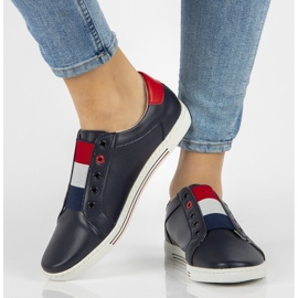 Sapatos de couro Filippo DP2155 / 21 Nv azul marinho 1