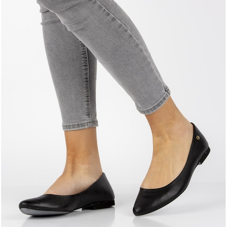Couro Filippo 04100 bailarinas pretas preto 1