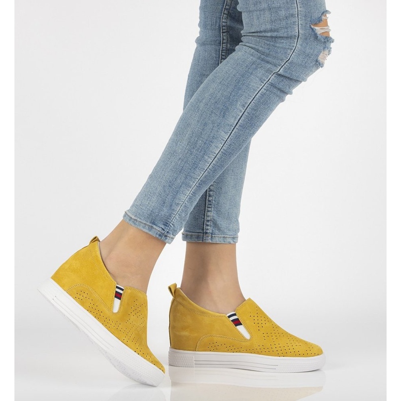 Sapatos de couro Filippo DP1356 / 21 Yl amarelo 2
