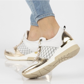 Tênis de couro Filippo 062 ouro branco dourado 1