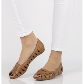 Bailarinas de couro Filippo 04506 marrom castanho 1