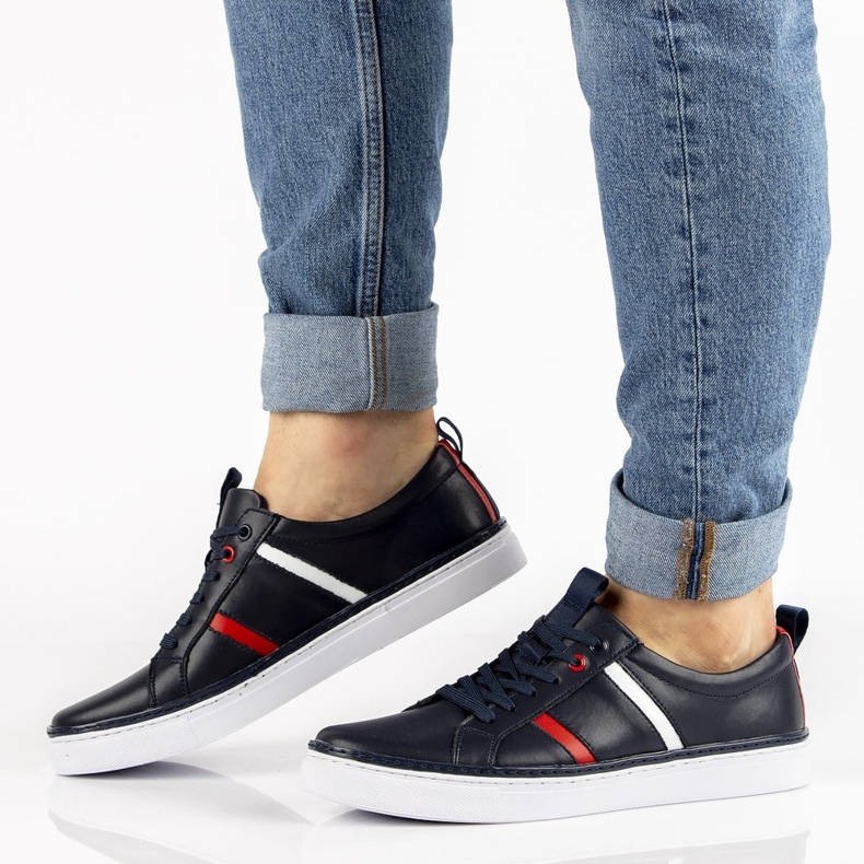 Sapatos de couro Filippo MP2146 / 21 Nv azul marinho azul-marinho 1