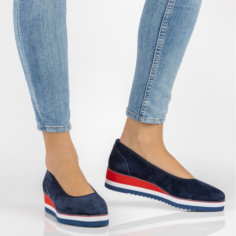 Bailarinas de couro Filippo DP2323 / 21 Nv azul marinho 1