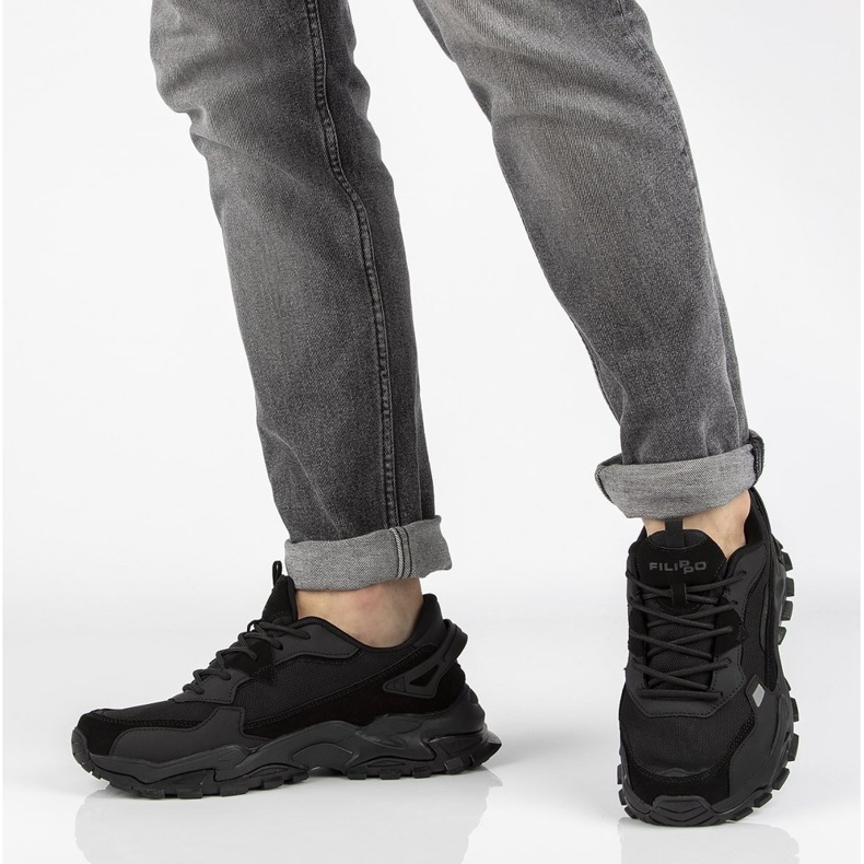 Sapatos de couro Filippo MSP2122 / 21 Bk preto 2