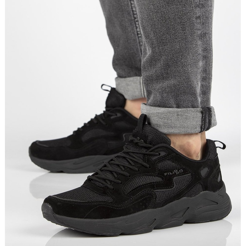 Tênis de couro Filippo MSP2116 / 21 Bk preto 1