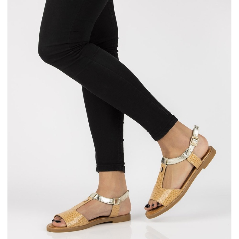 Sandálias Filippo DS2099 / 21 Bege dourado 1