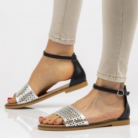 Sandália Filippo DS2102 / 21 Si Bk prata preta preto 1