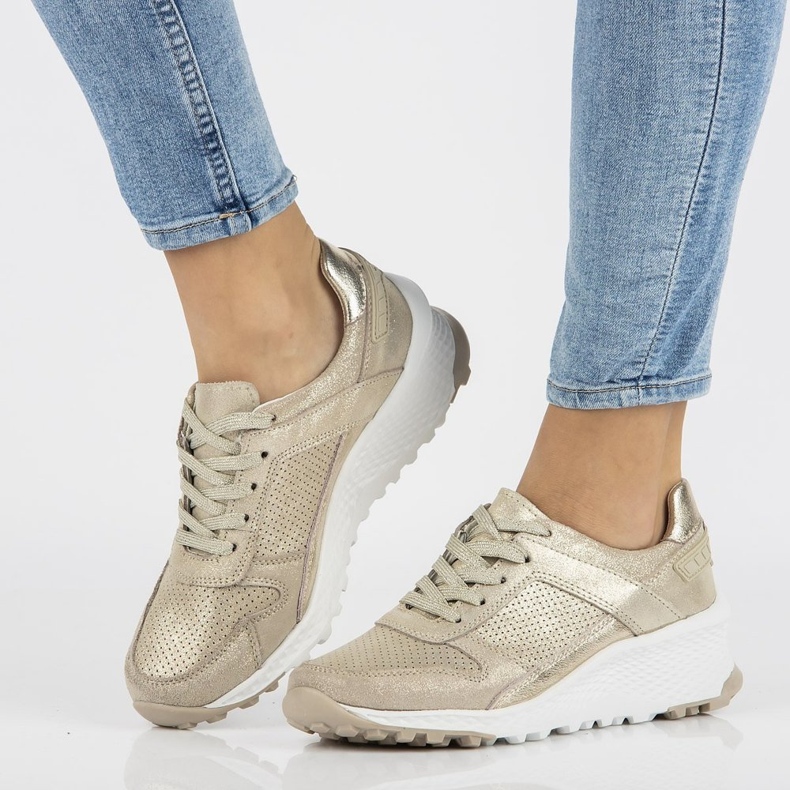 Tênis de couro Filippo DP2008 / 21 Go golden dourado 1