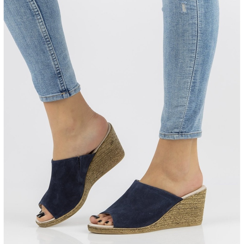 Chinelos de couro Filippo DK2143 / 21 Nv azul marinho azul-marinho 1