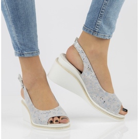 Sandálias de couro Filippo DS2150 / 21 Si prata 1