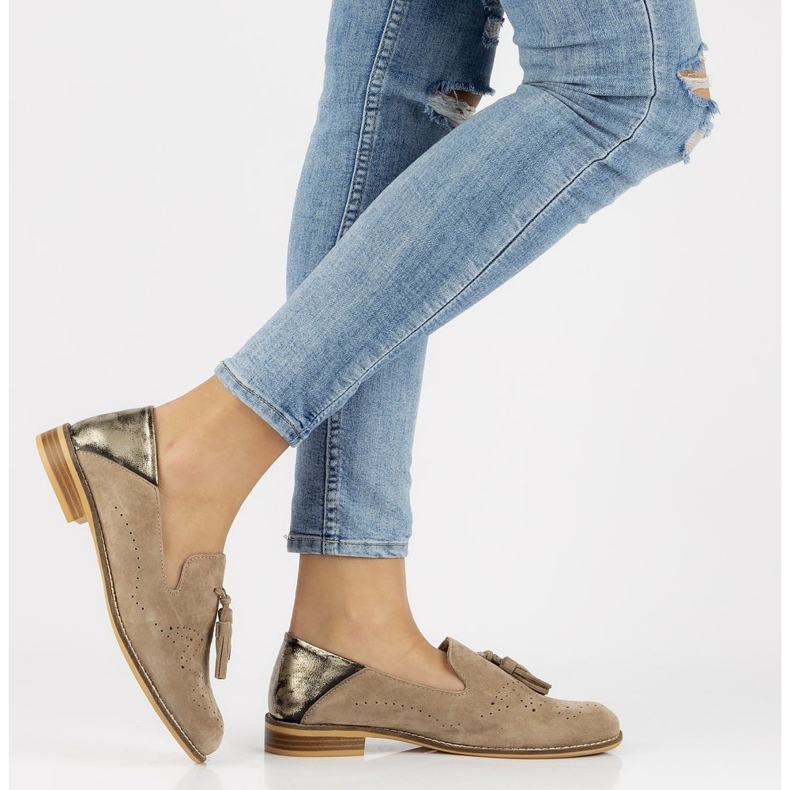 Mocassim de couro Filippo DP2332 / 21 Bege 1