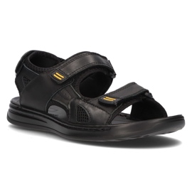 Sandálias masculinas em couro Filippo MS2305 / 21 Bk preto 1