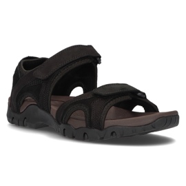 Sandálias masculinas em couro Filippo MS2306 / 21 Bk preto 1