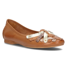 Bailarinas de couro Filippo 01358 vermelho marrom 1