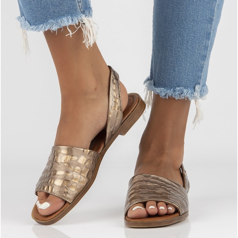 Sandálias de couro Filippo 40215 taupe marrom 2