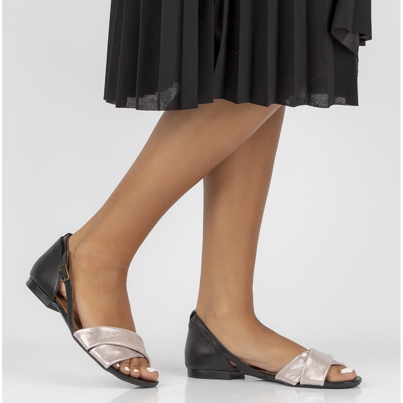 Sandálias em pele Filippo 04614-15 / 00-5 rosa-preto 1