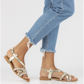 Sandálias de couro Filippo 05186-25 / 00-5 dourado 1