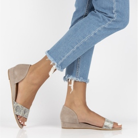 Sandálias de couro Filippo 01971-56 / 00-5 bege 1