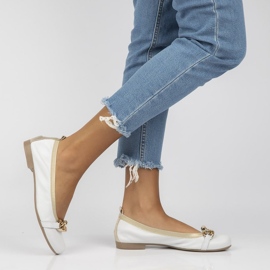 Couro Filippo 100 bailarinas brancas branco 1