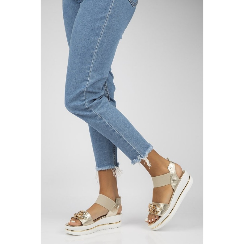 Sandálias de couro Filippo 104 ouro dourado 2