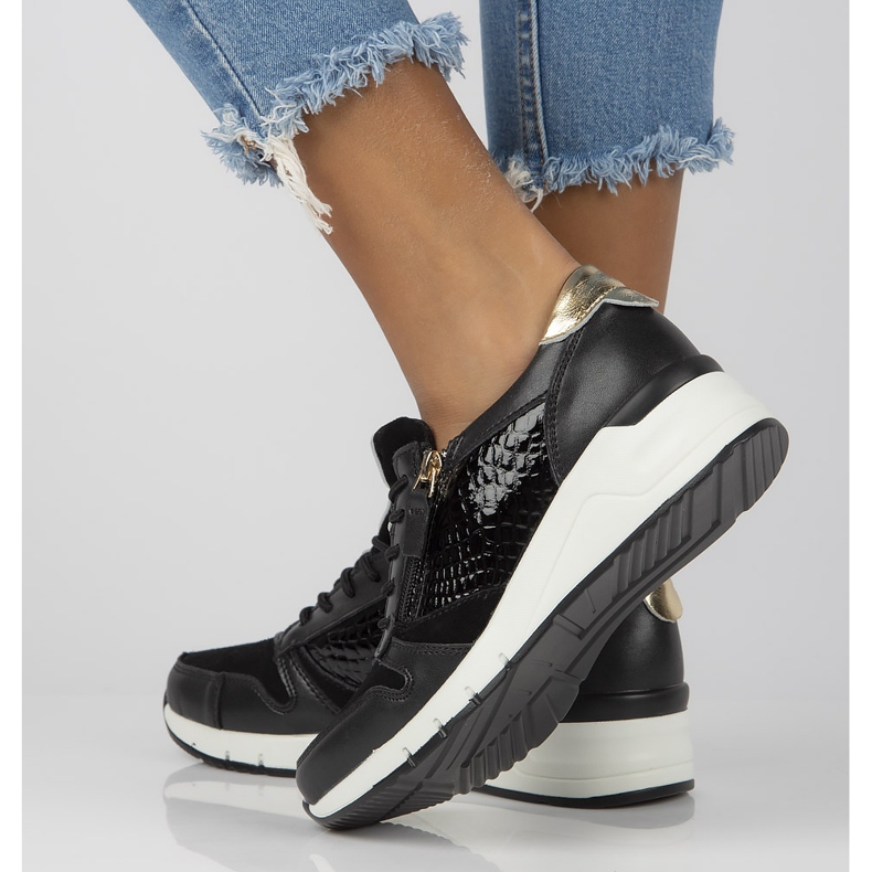 Tênis de couro Filippo DP2052 / 21 Bk preto 1