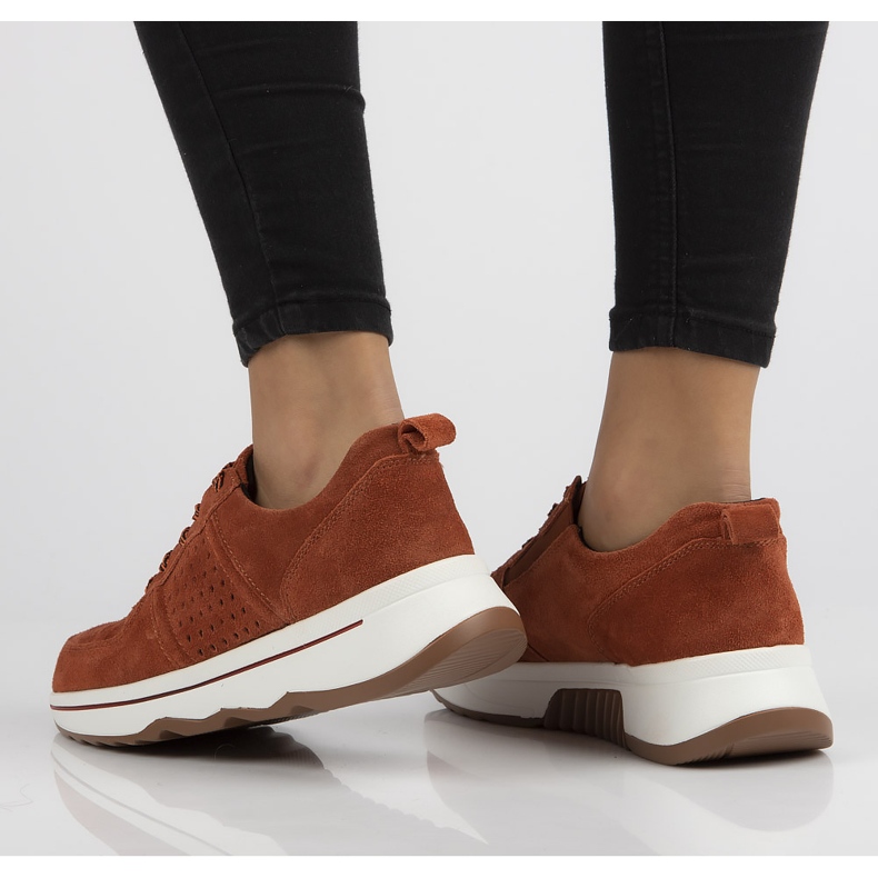 Filippo Tênis de couro DP3171 / 21 Br marrom laranja 1