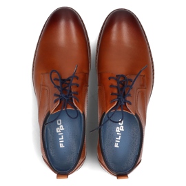 Sapato de couro Filippo 1726 marrom castanho 1