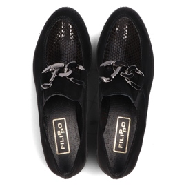 Mocassim de couro Filippo 124 preto 1
