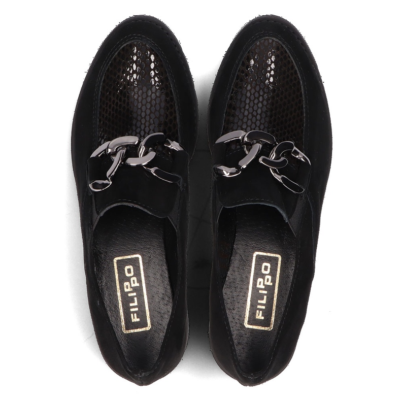 Mocassim de couro Filippo 124 preto 1