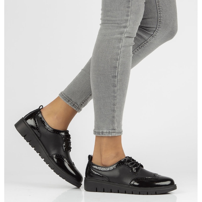 Sapatos de couro Filippo DP3206 / 21 Bk preto 1