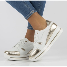 Tênis de couro Filippo DP3407 / 21 Wh branco dourado 1