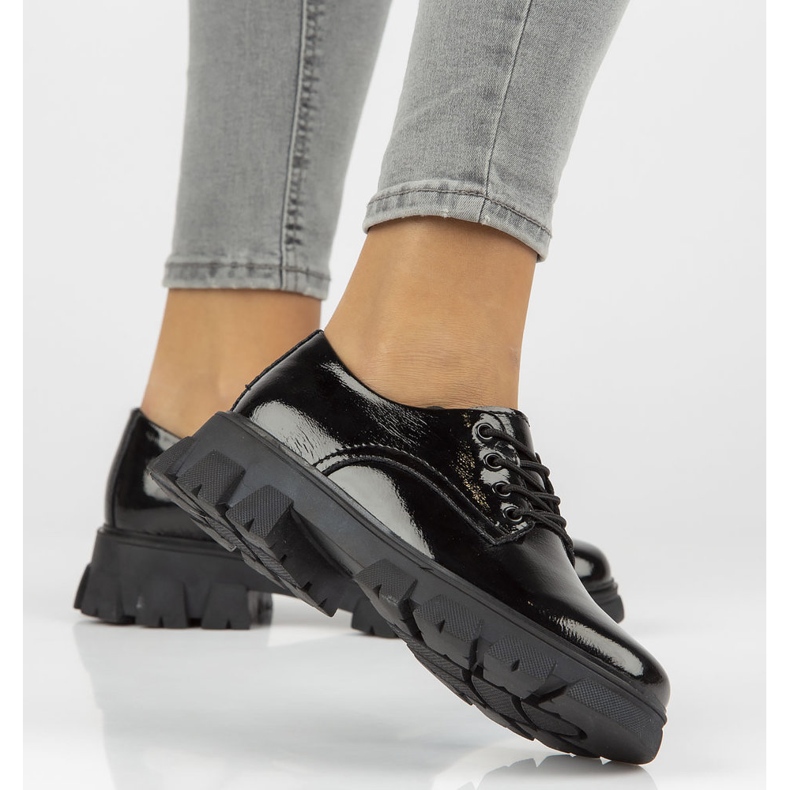 Sapatos de couro Filippo DP3153 / 21 Bk preto 1