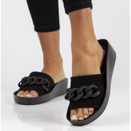 Chinelos de couro Filippo DK3593 / 22 Bk preto 1