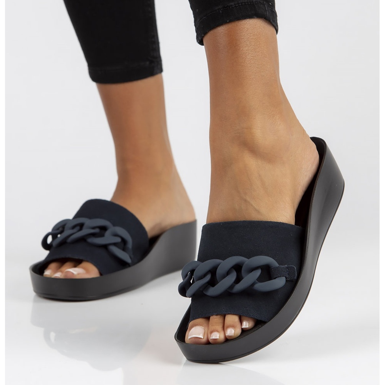 Chinelos de couro Filippo DK3593 / 22 Nv azul marinho 2