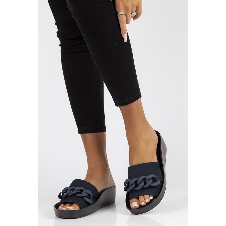 Chinelos de couro Filippo DK3593 / 22 Nv azul marinho 1