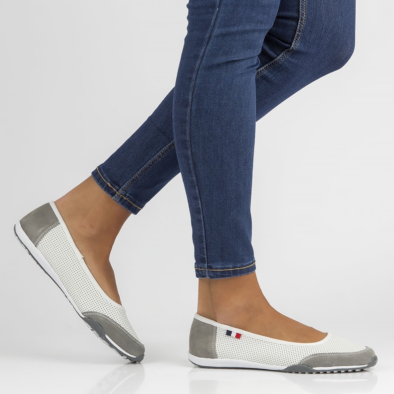 Sapatos de couro Filippo DP142 / 22 Wh Gr branco-cinza 1