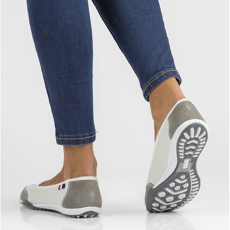 Sapatos de couro Filippo DP142 / 22 Wh Gr branco-cinza 2