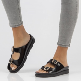 Chinelos de couro Filippo DK3599 / 22 Bk preto 2